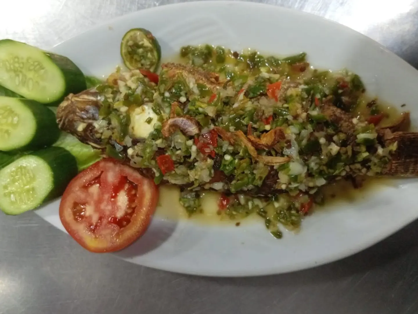 Ikan Nila Sambal Pecak, Fried Spicy Tilapia