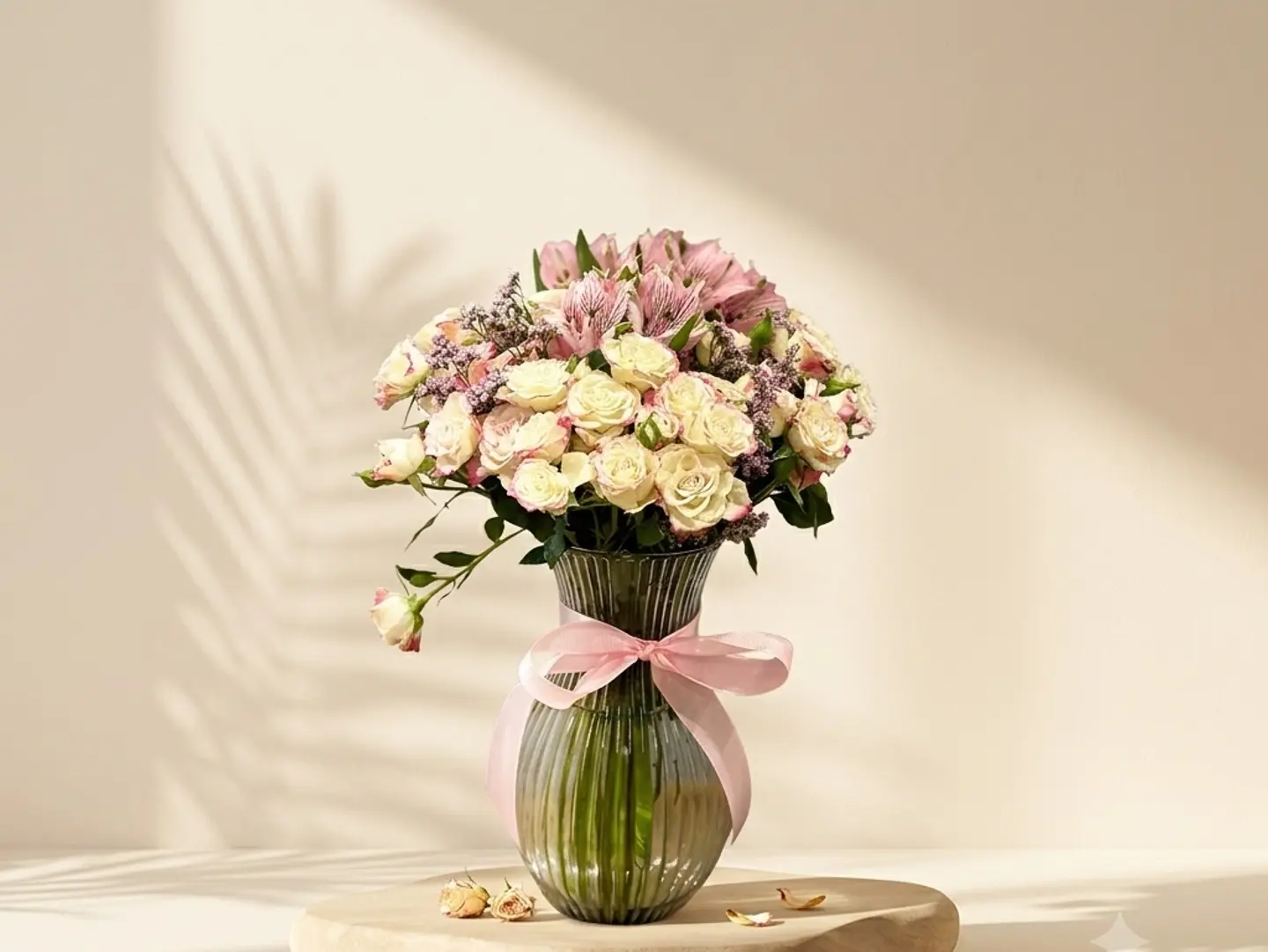 Elegant Double Layered Natural Rose Vase. We Welcome Your Orders With Love.