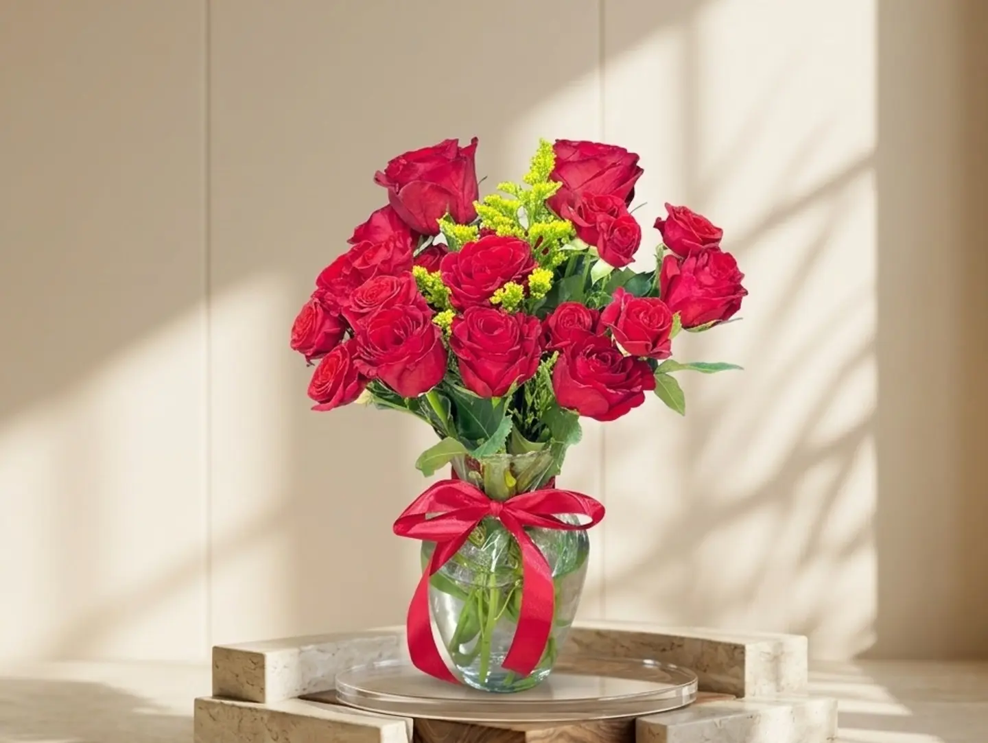 A Very Elegant Red Rose Vase