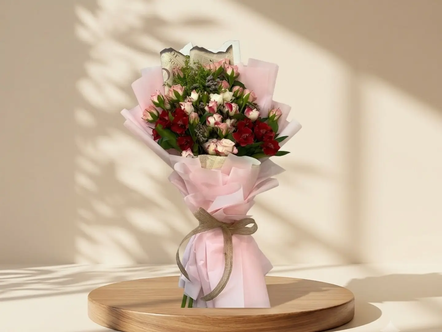A Bouquet Of Natural Roses, A Touch Of Elegance