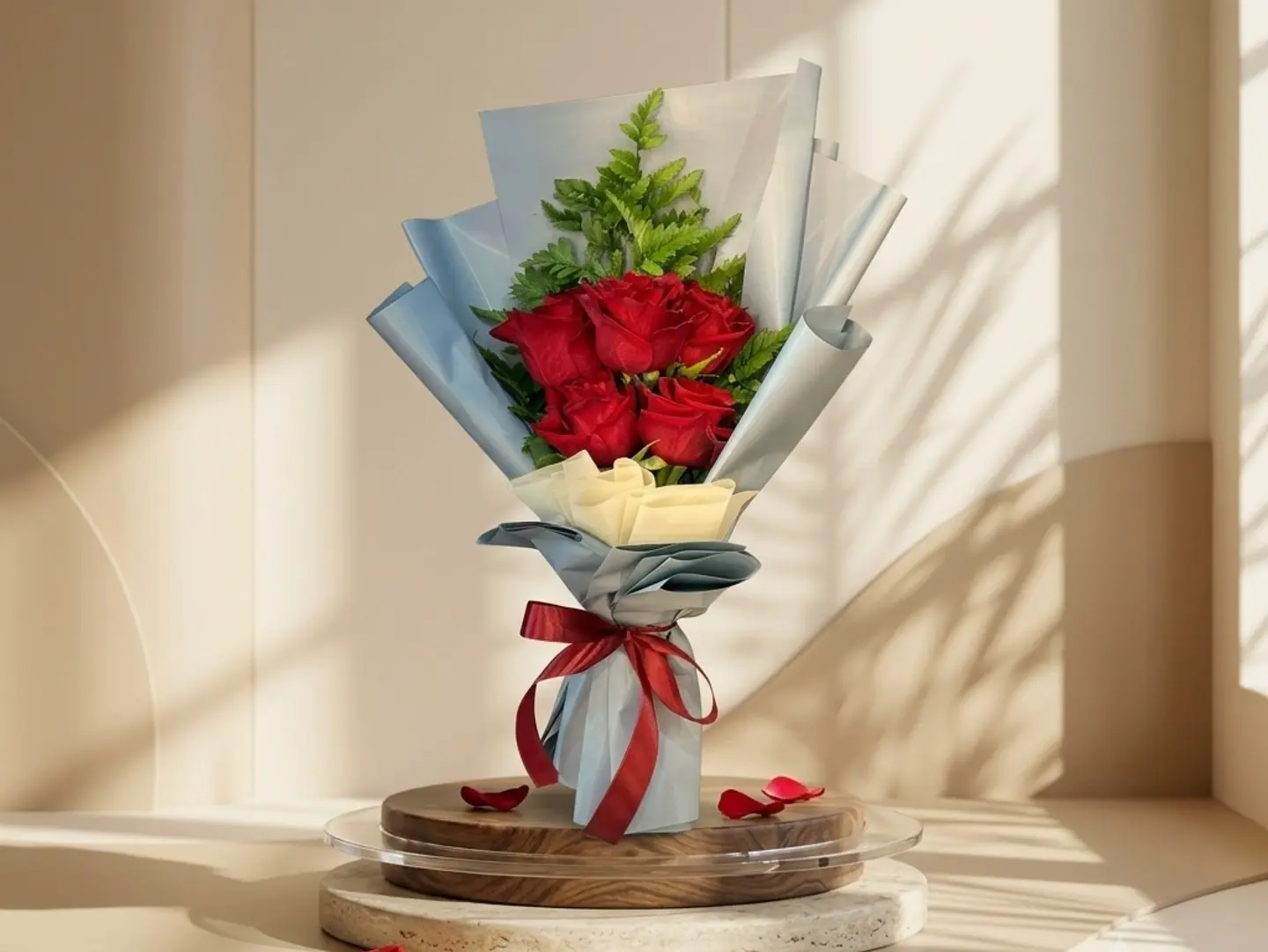 A Bouquet Of Natural Roses, The Enchanting Touch