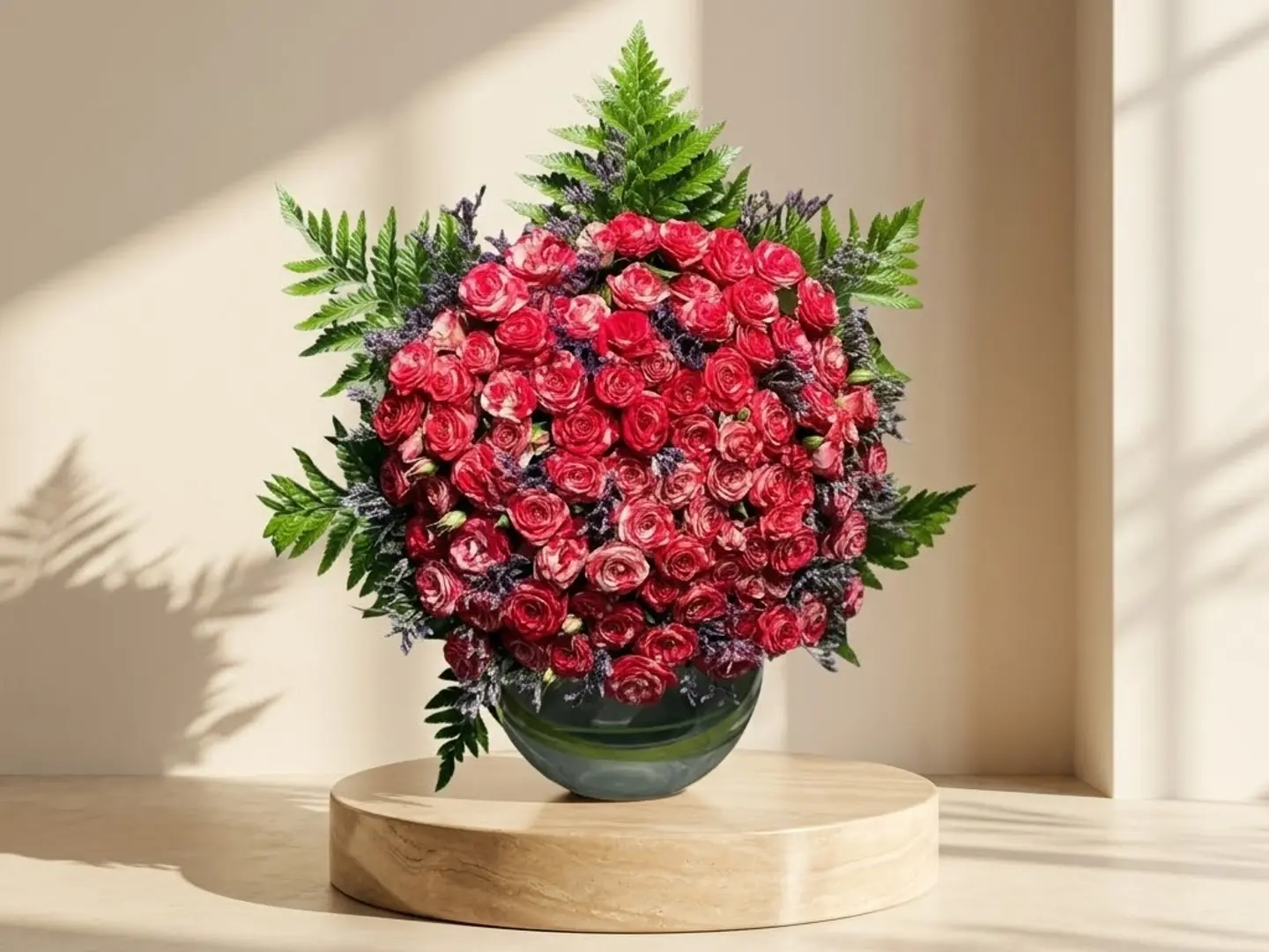 Elegant Spherical Natural Rose Vase