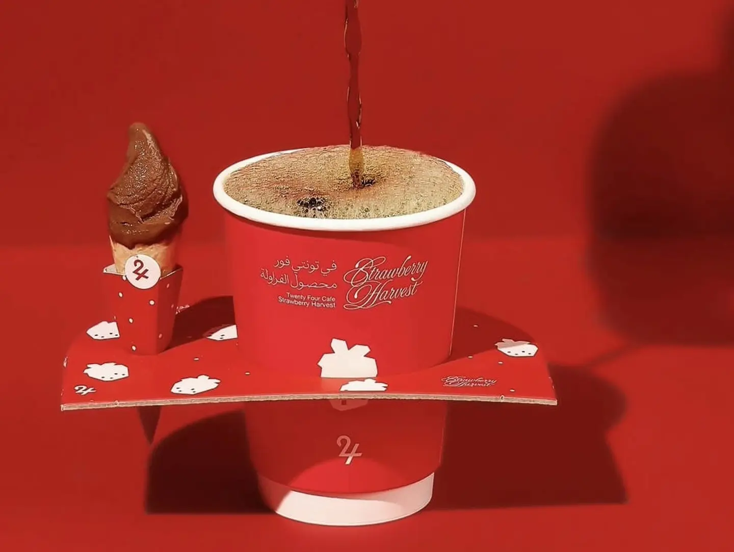 V60 Coffee With Hot Strawberry Flavor
