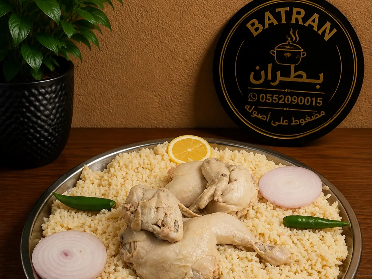 Batran Pressure Cooker, Whole White Chicken, Basmati Rice Or American Abu Bint Rice