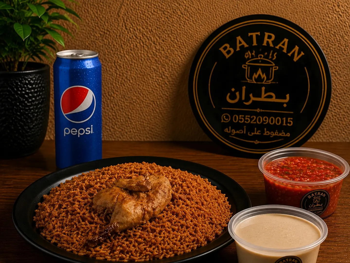 Batran Meal Chicken With Pepsi, Tahini And Red Salad