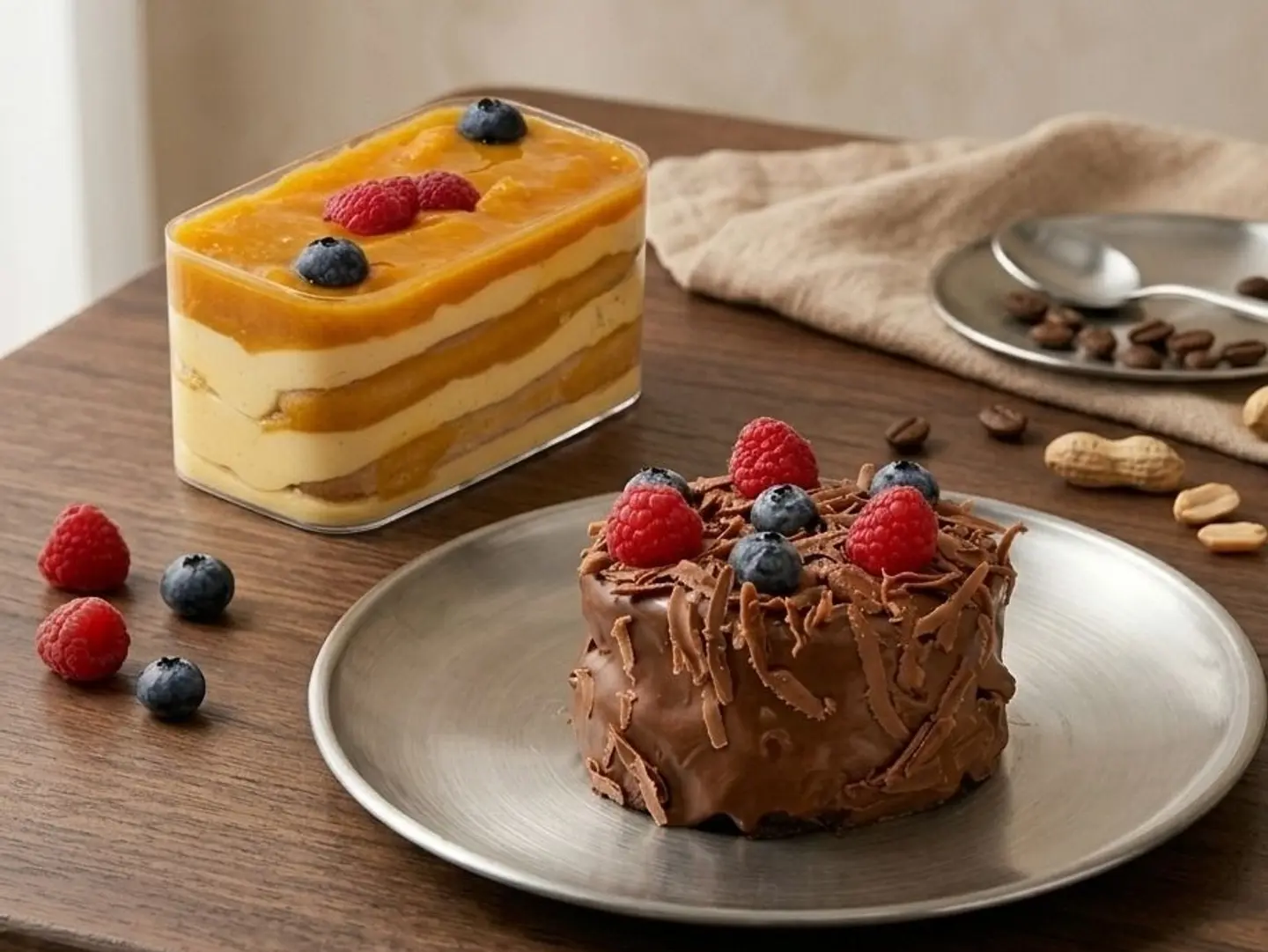 Chocolate Cake And Mango Tiramisu