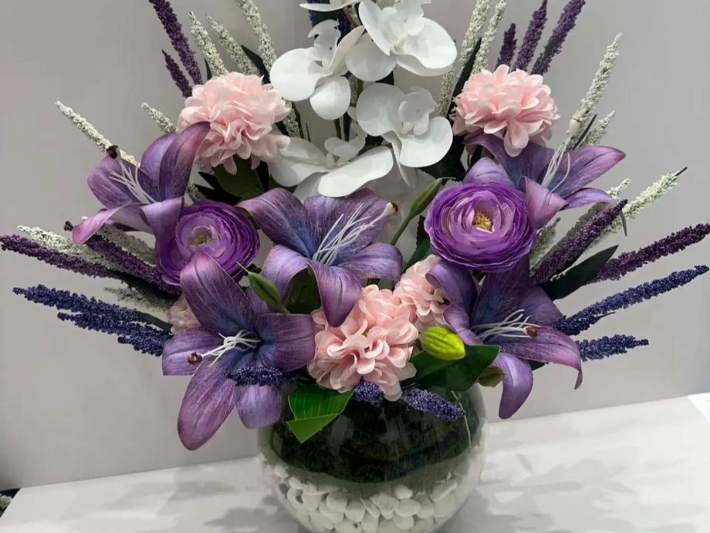 Orchid And Violet Vase