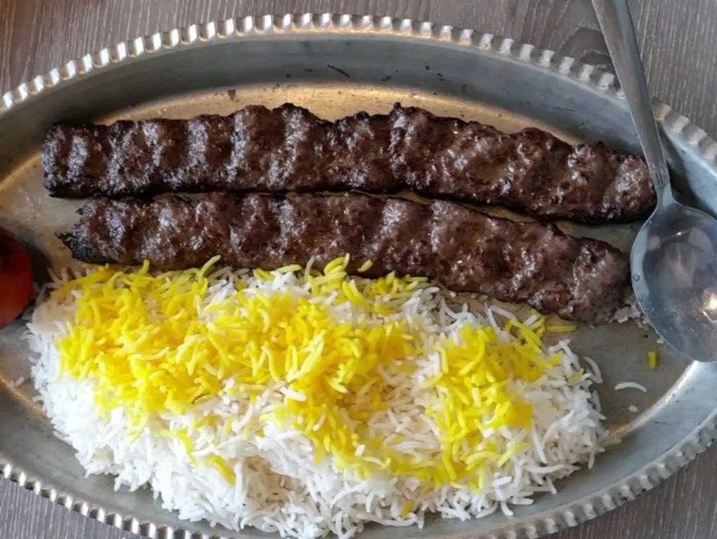 Lamb Or Chicken Sheek Kebab With Rice