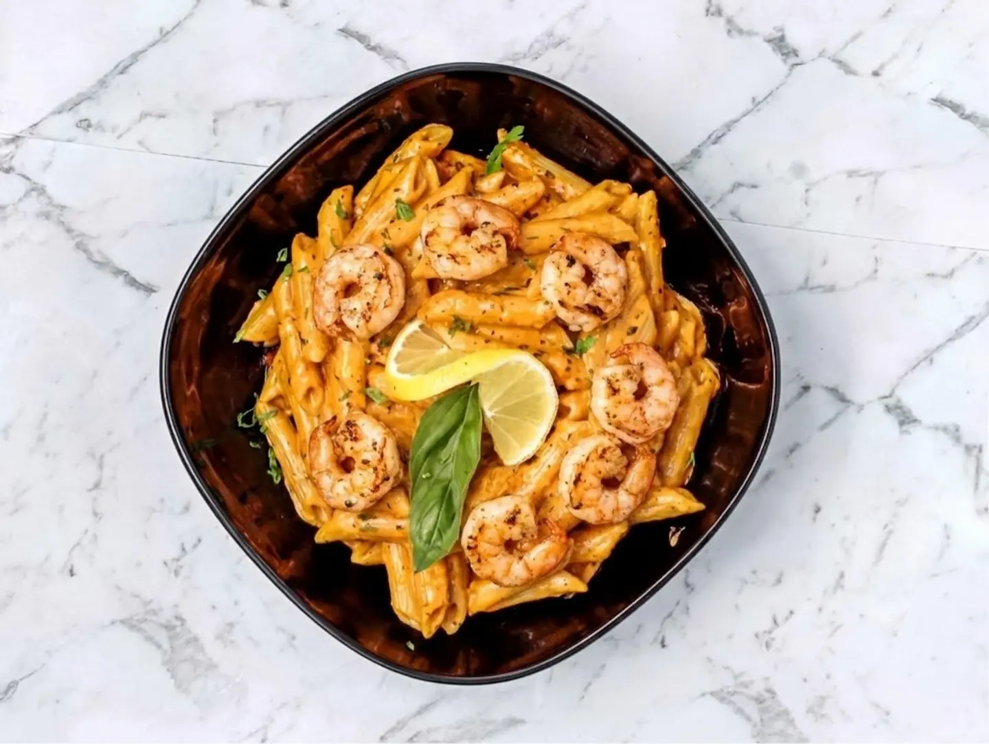 Red Pasta With Shrimp Mixed Sauce