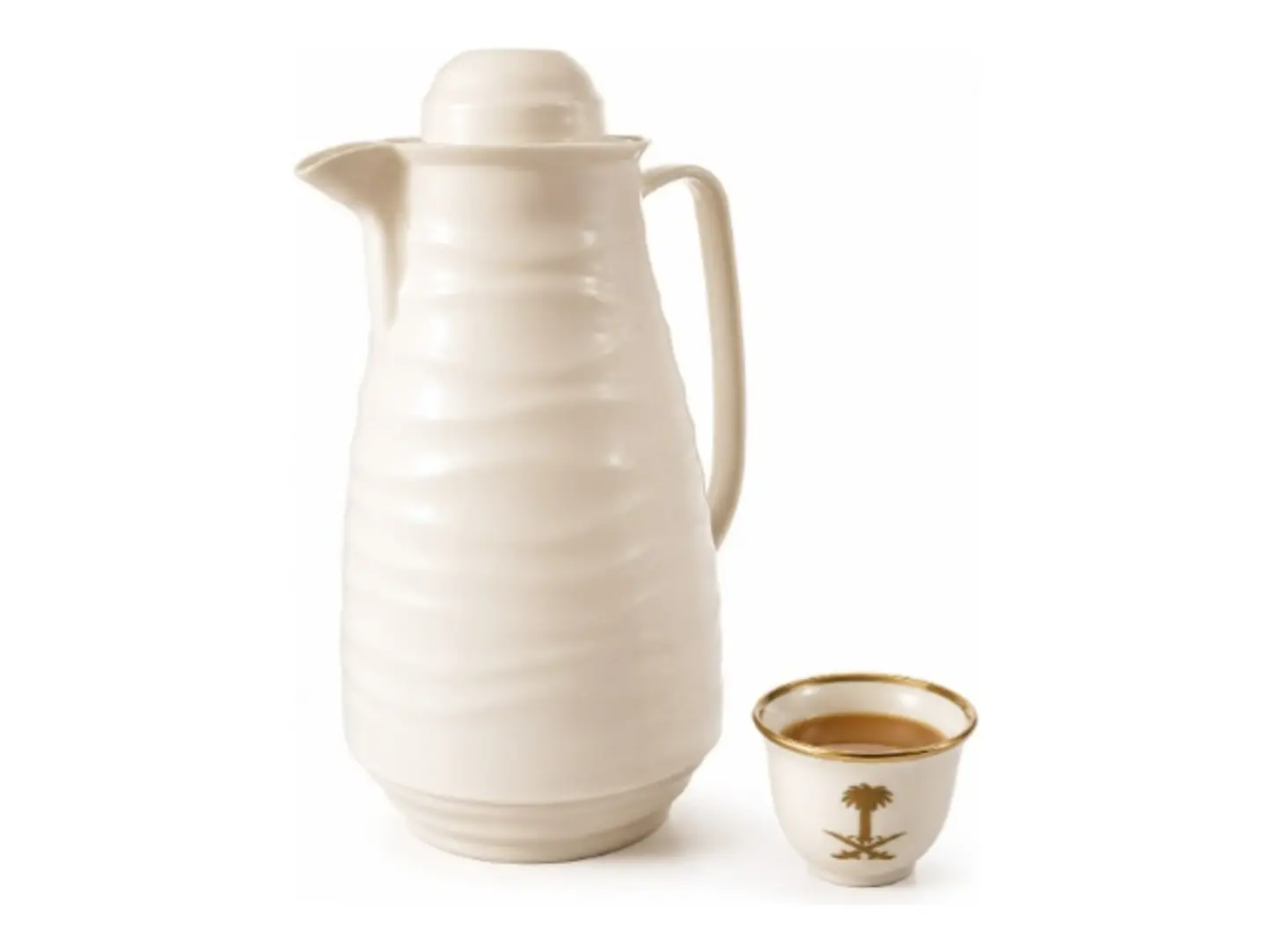 Saudi Coffee Thermos With 8 Plastic Cups