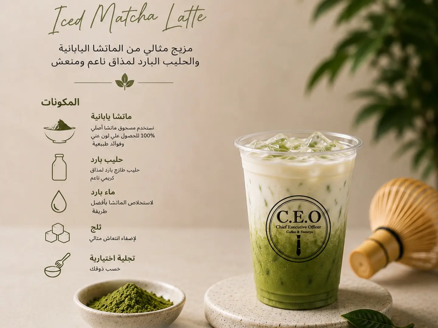 Iced Matcha Latte - Medium