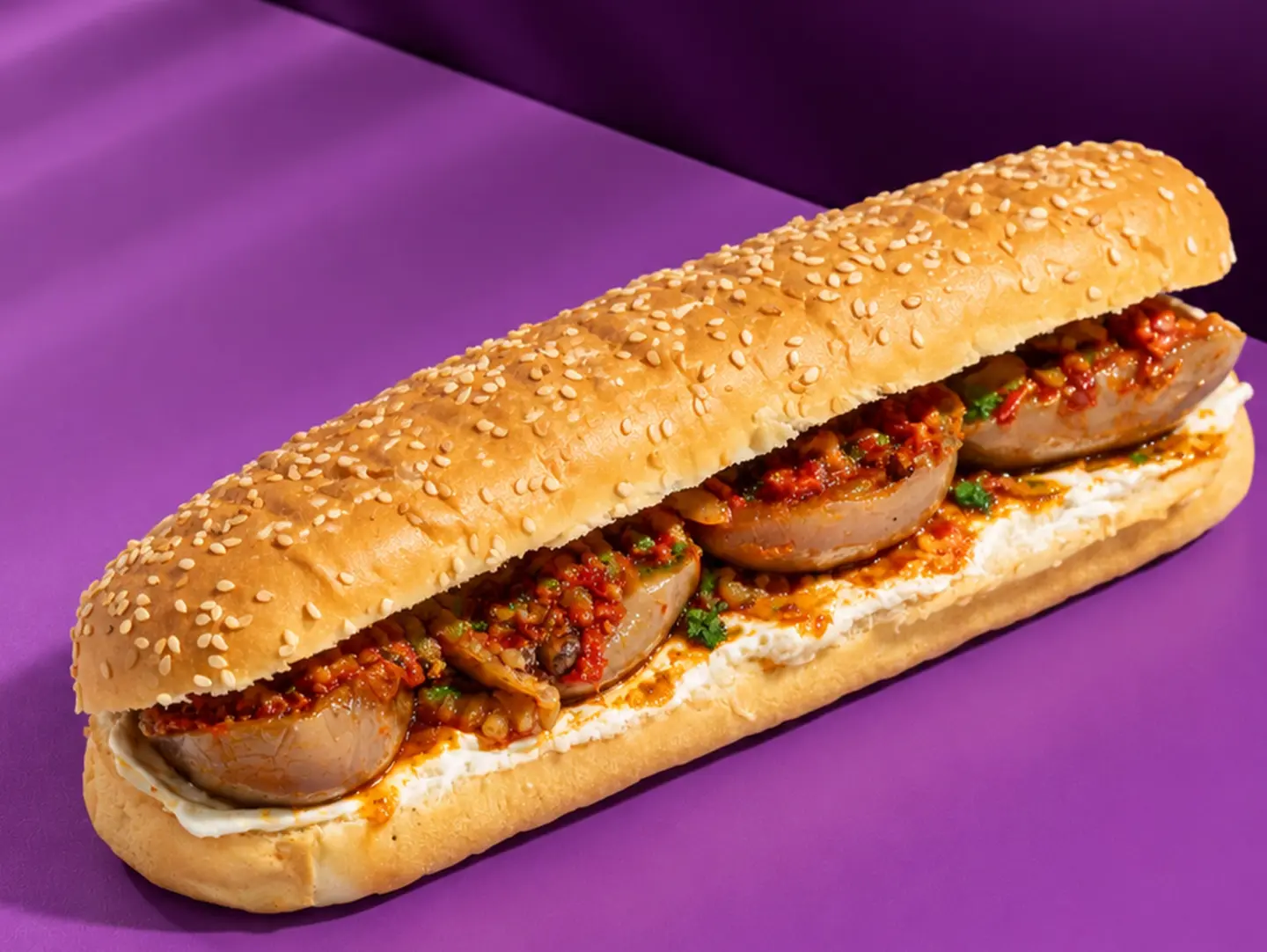 Labneh With Makdous Sandwich