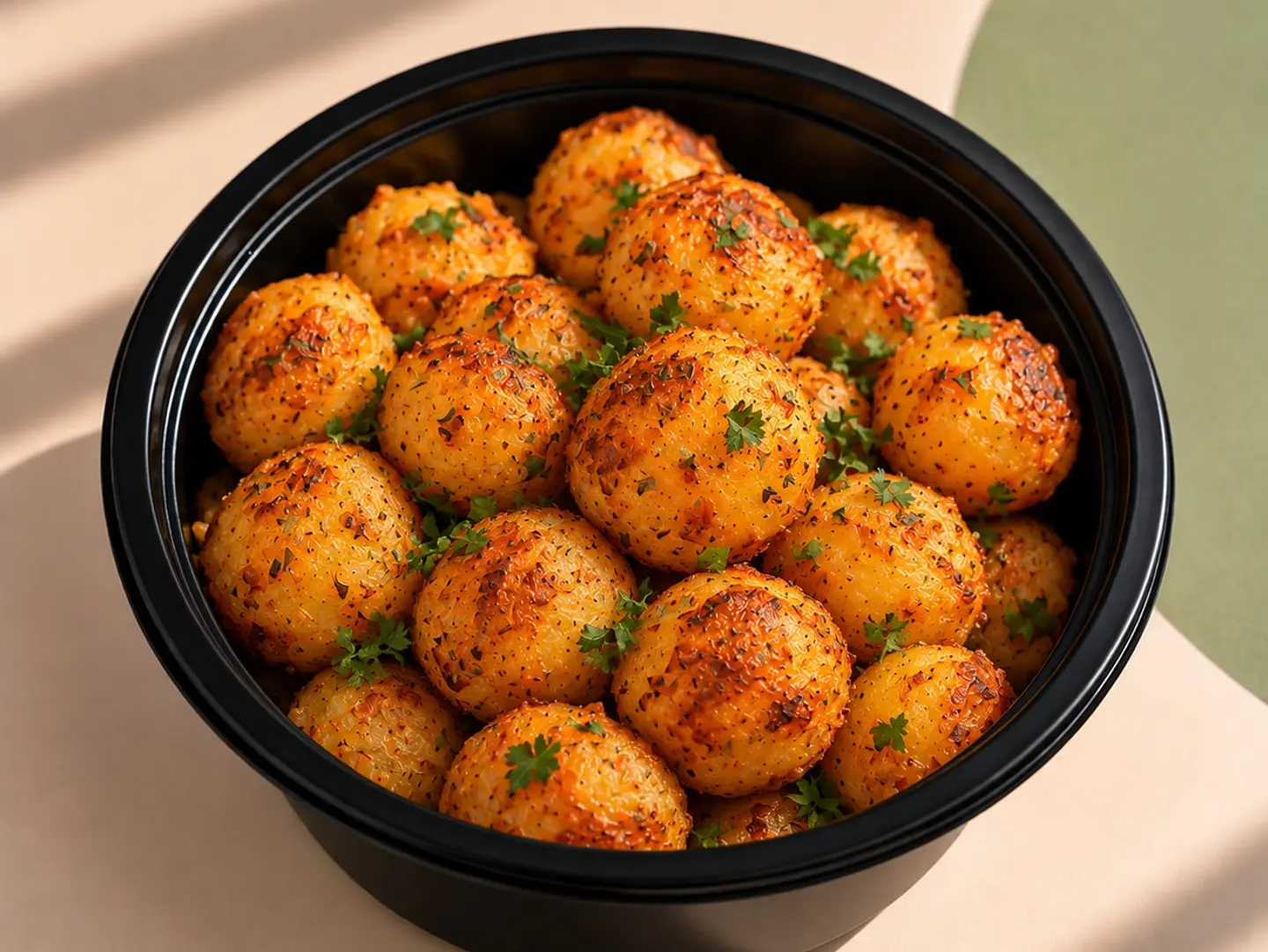 Oil Free Roasted Potato Balls