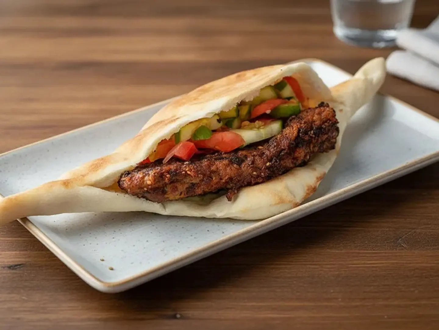 Chicken Kebab Iraqi Bread Sandwich