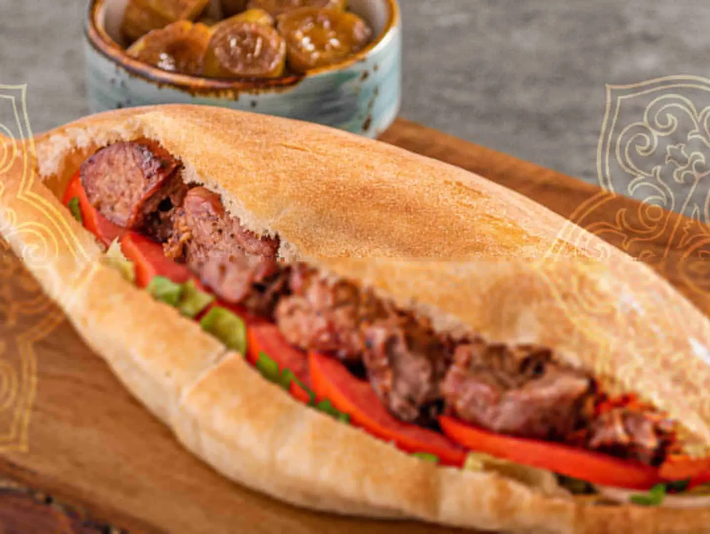 Beef Awsal Iraqi Bread Sandwich