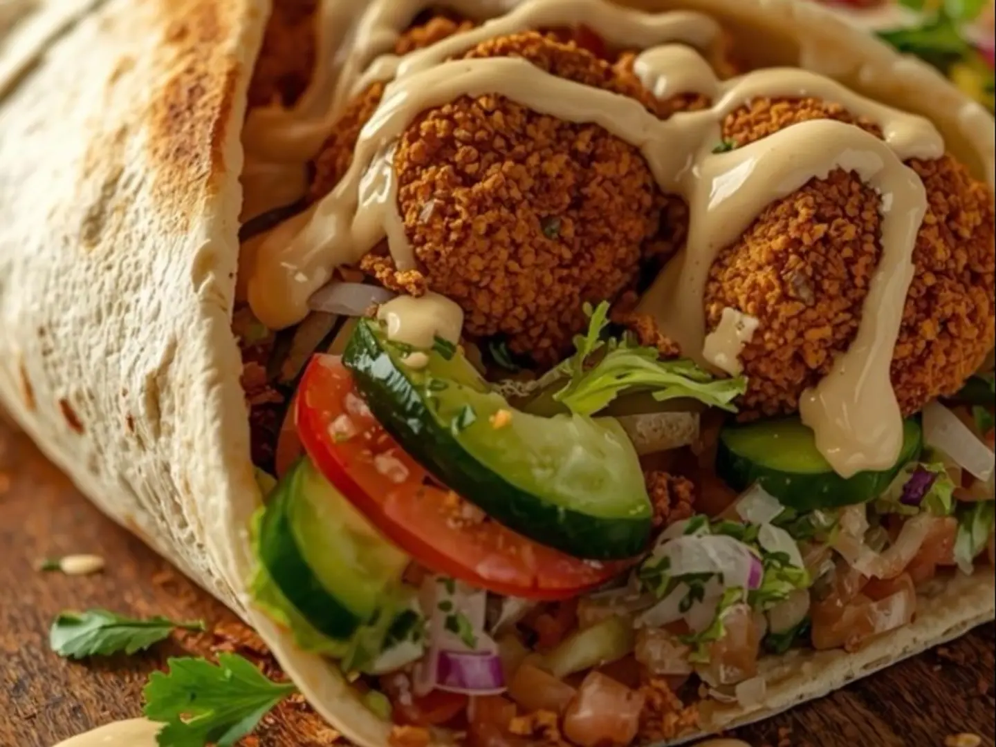 Falafel And Egg Sandwich