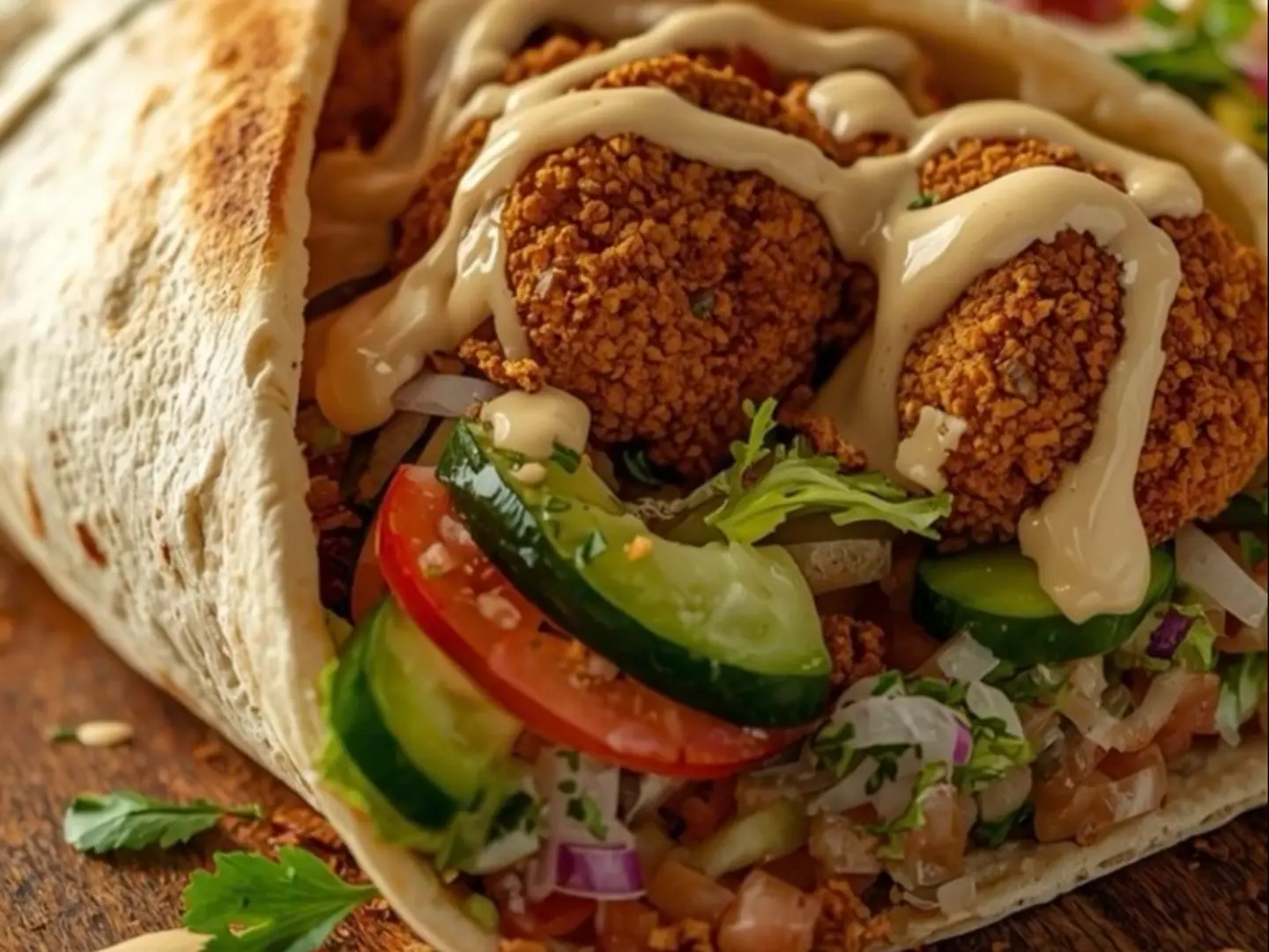 Falafel And Hummus Sandwich