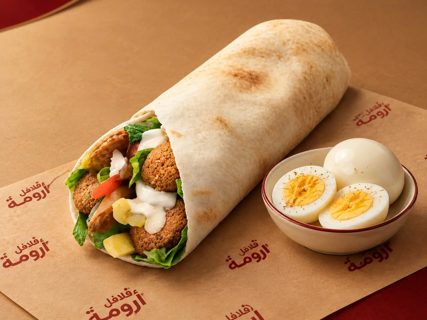 Jumbo Falafel Sandwich With Egg