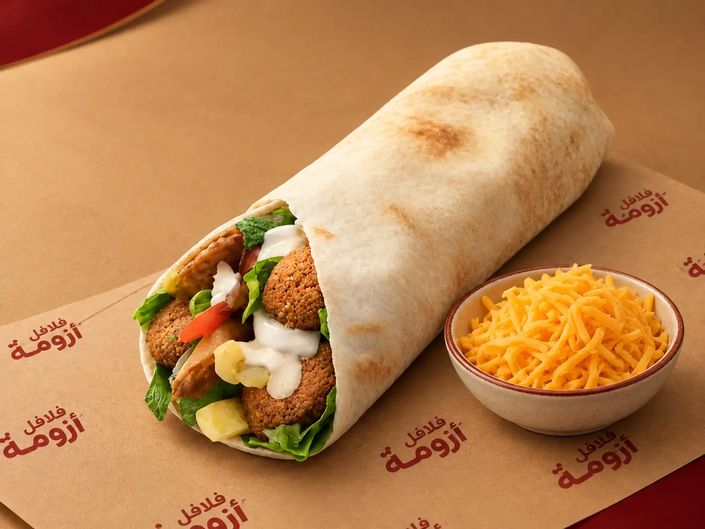 Jumbo Falafel Sandwich With Cheddar Cheese