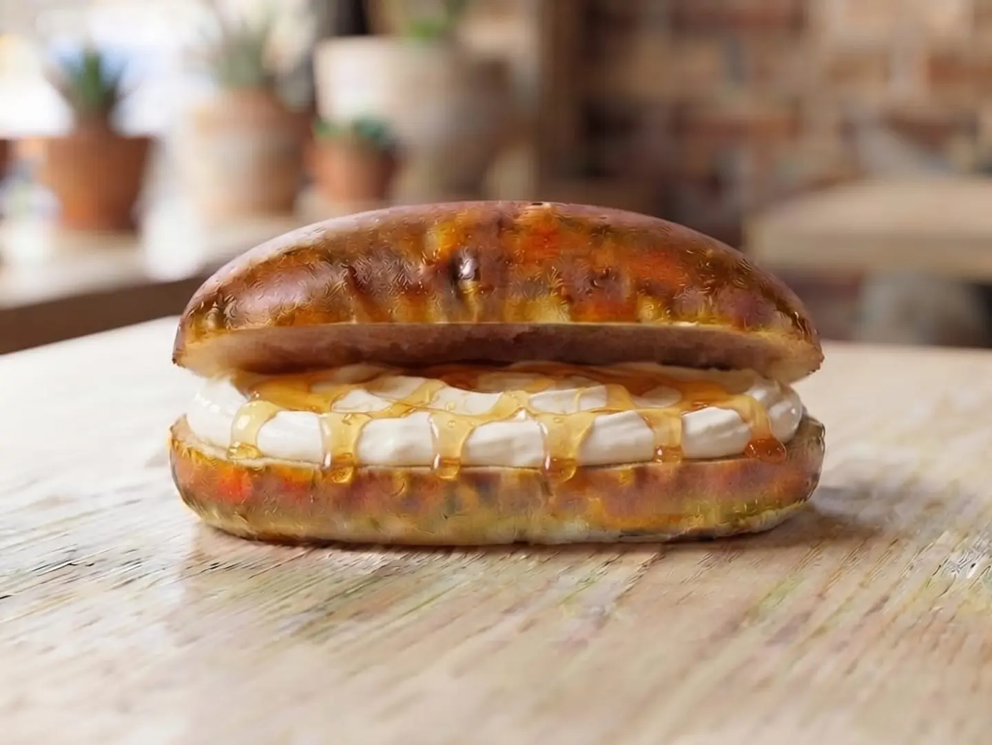 Labneh With Honey Sandwich