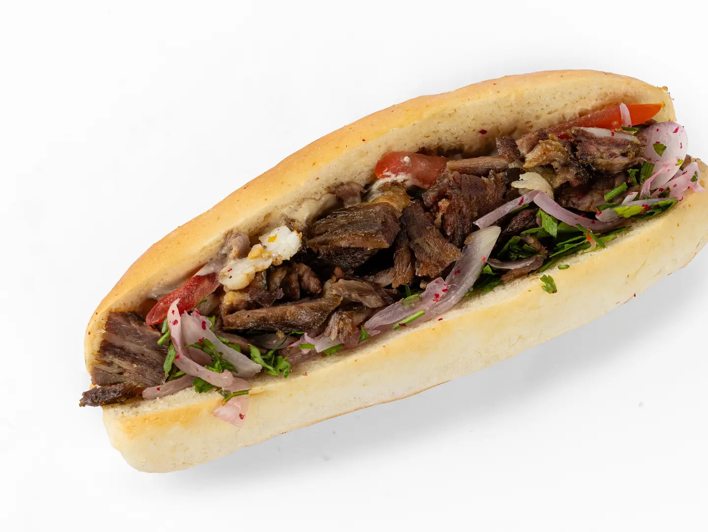 Meat Shawarma In A Sandwich