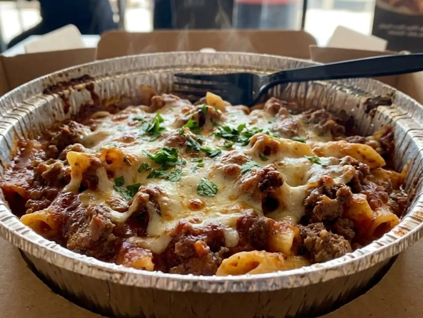 Beef Penne Pasta Foil Tray - Large