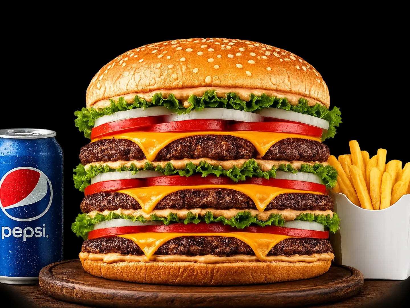 Triple Beef Cheeseburger Meal