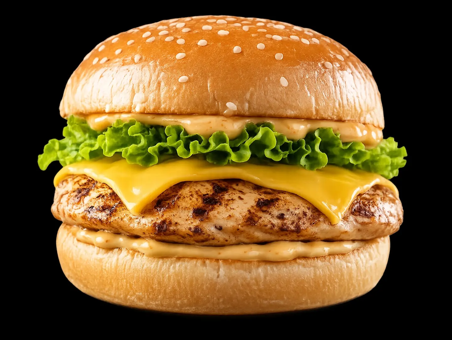 Grilled Chicken Burger With Cheese