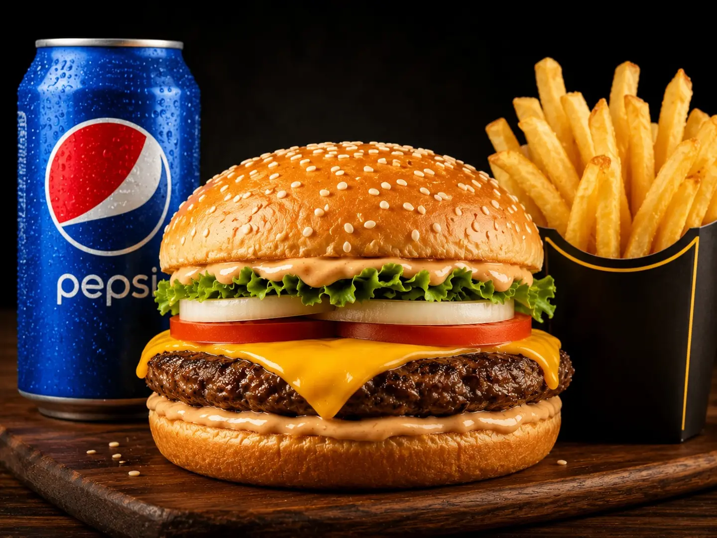 Beef Burger With Cheese, Meal