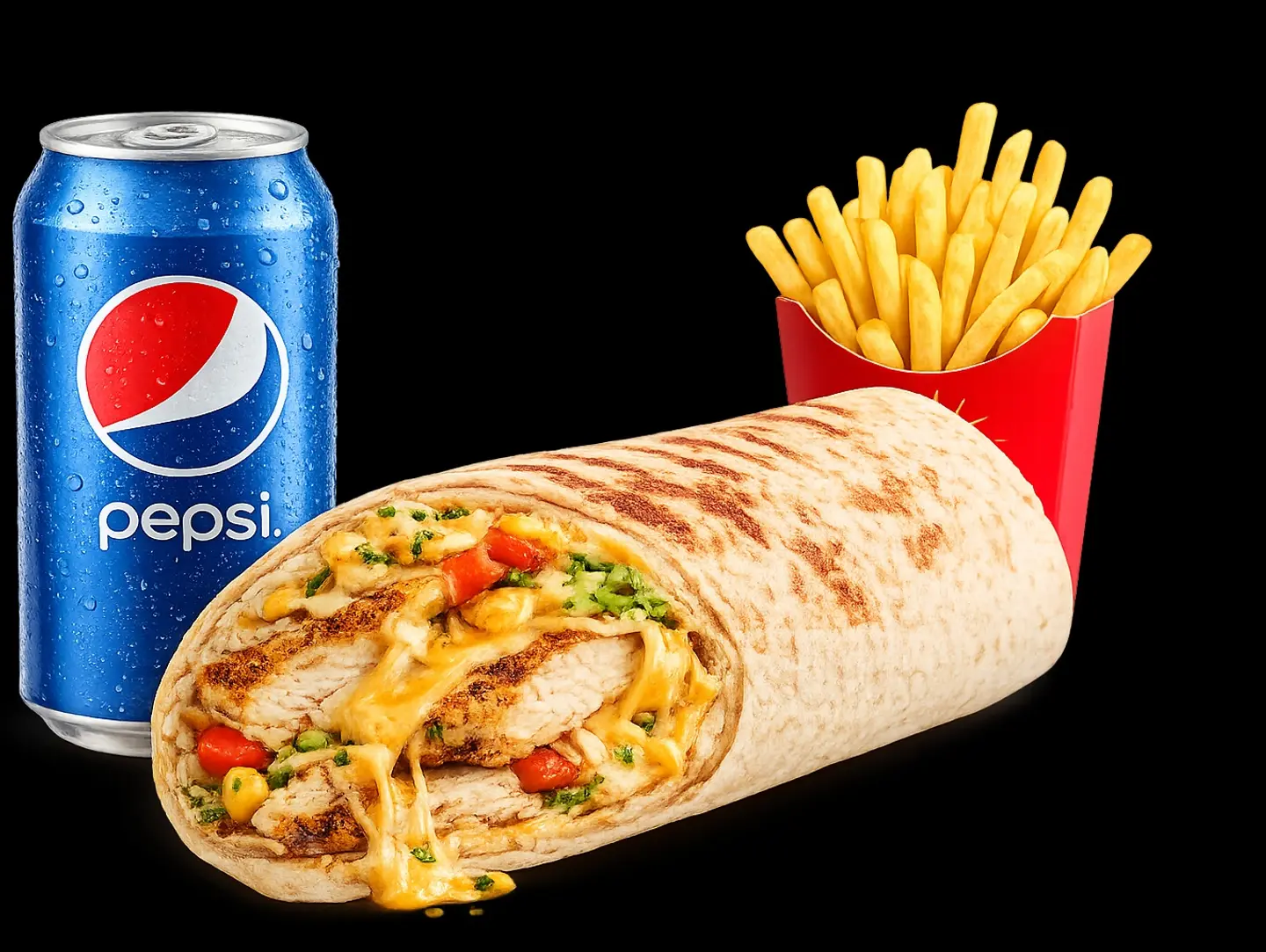 Grilled Chicken Tortilla With Cheese Meal