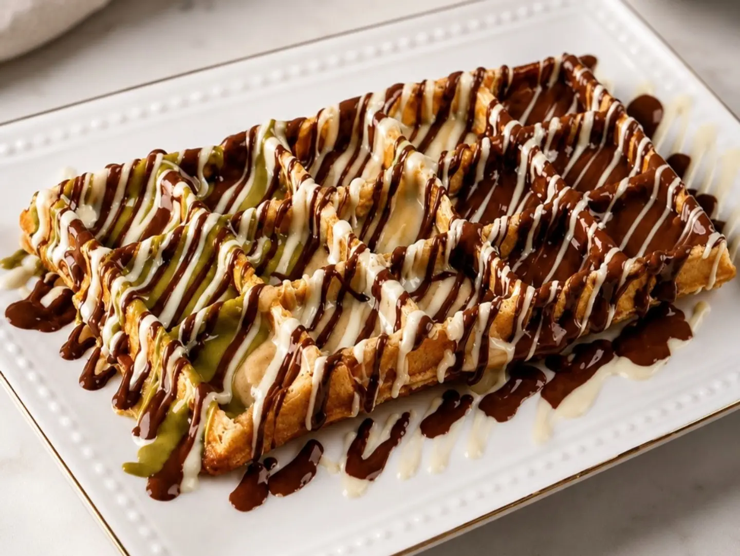Mixed Sauce Waffle