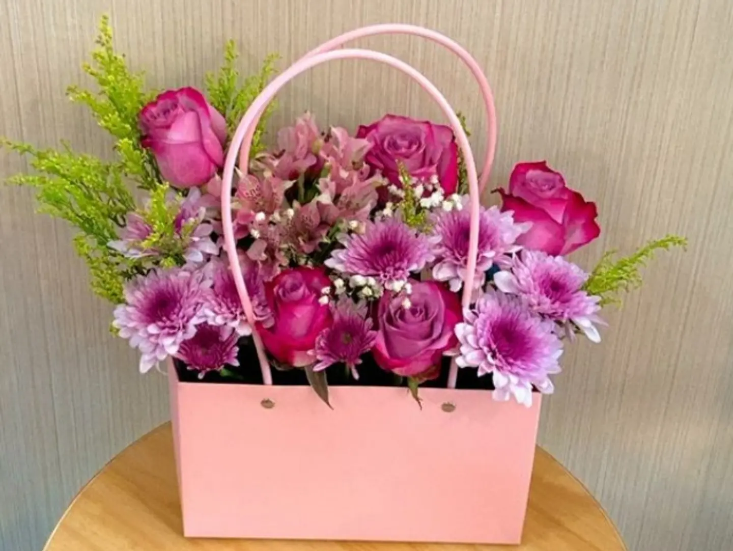 Natural Flowers In A Pink Bag.26