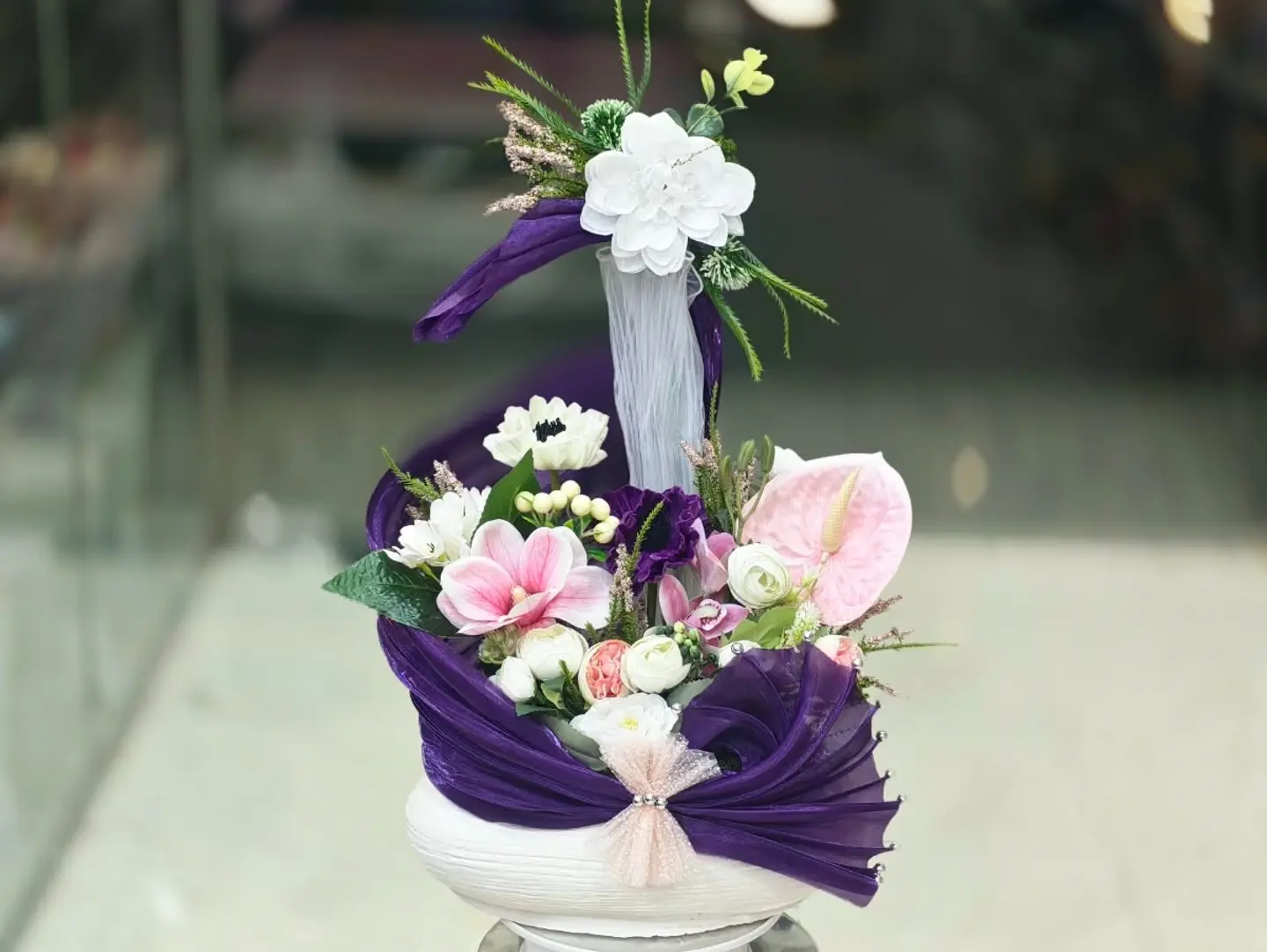 Artificial Flower Arrangement Vase,,Ff