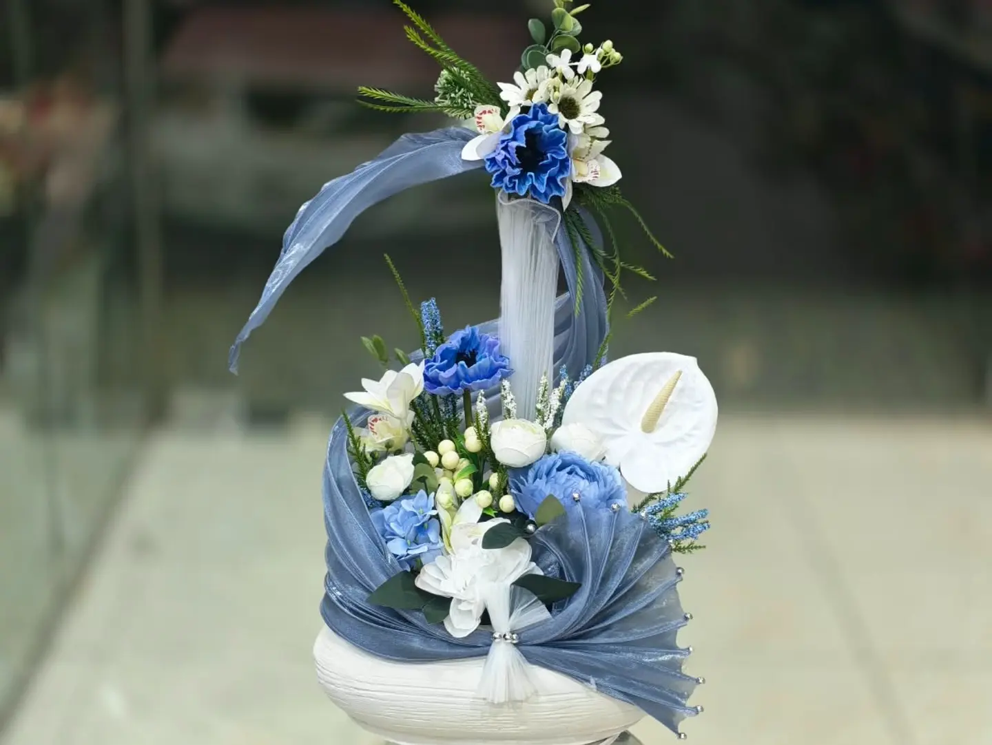 Artificial Flower Arrangement Vase,,Gg