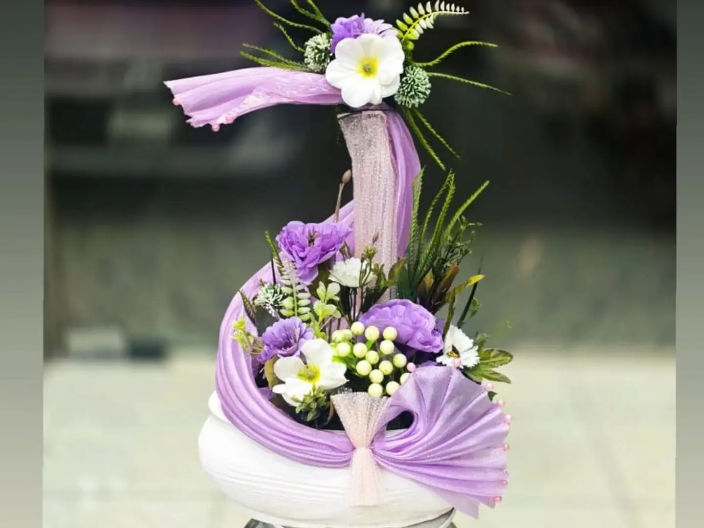 Artificial Flower Arrangement Vase,,Aa