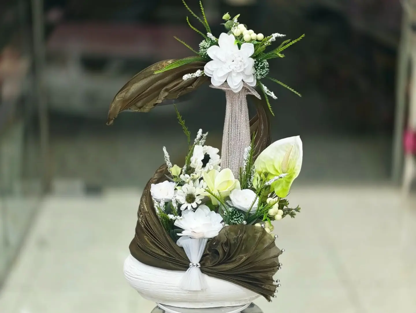Artificial Flower Arrangement Vase,,Hh
