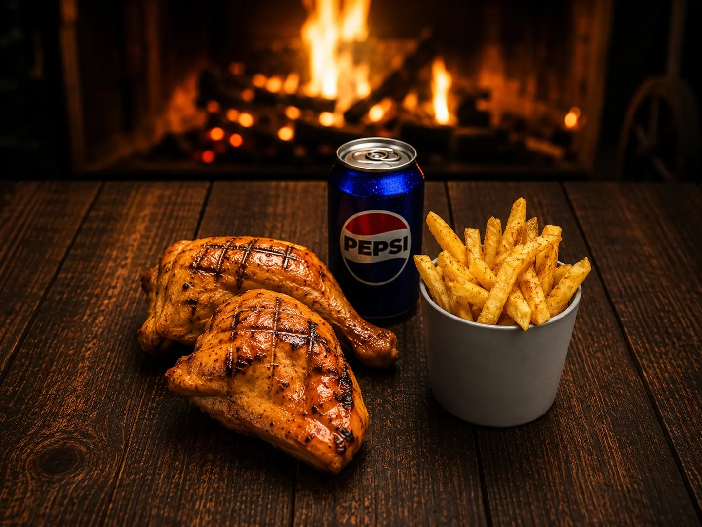 Half Chicken With 1 Side & 1 Can Drink