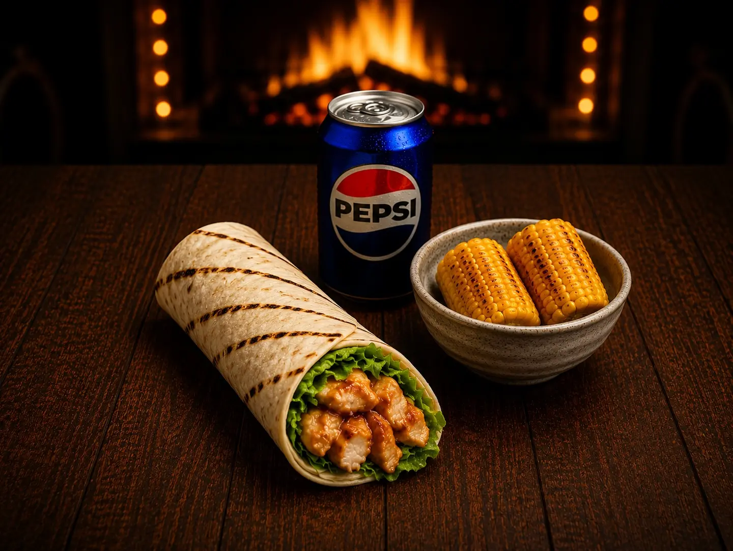 Chicken Burrito Wrap With 1 Side & 1 Can Drink