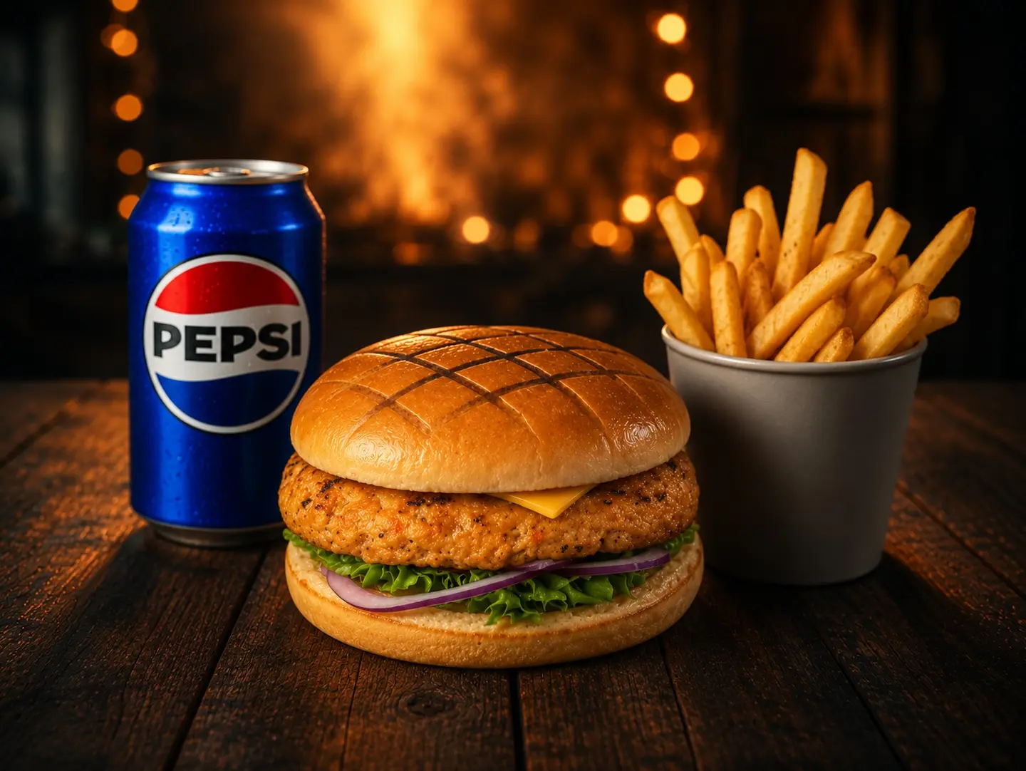 Chicken Strips Burger With 1 Side & 1 Can Drink