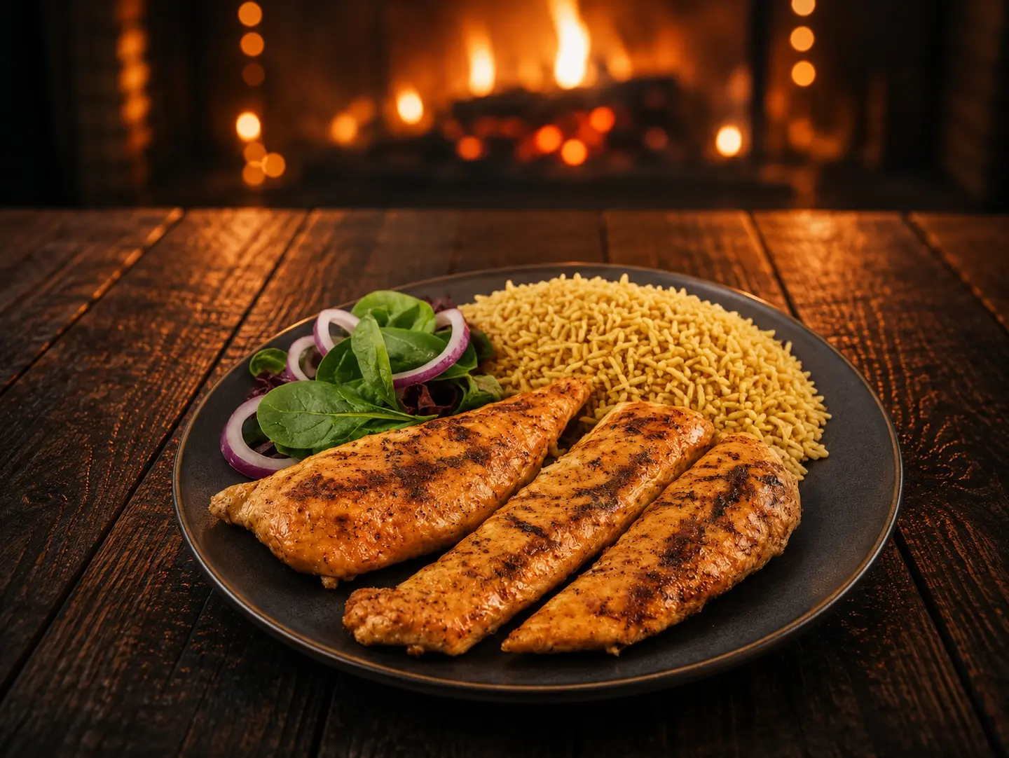 Rice With Grilled Strips