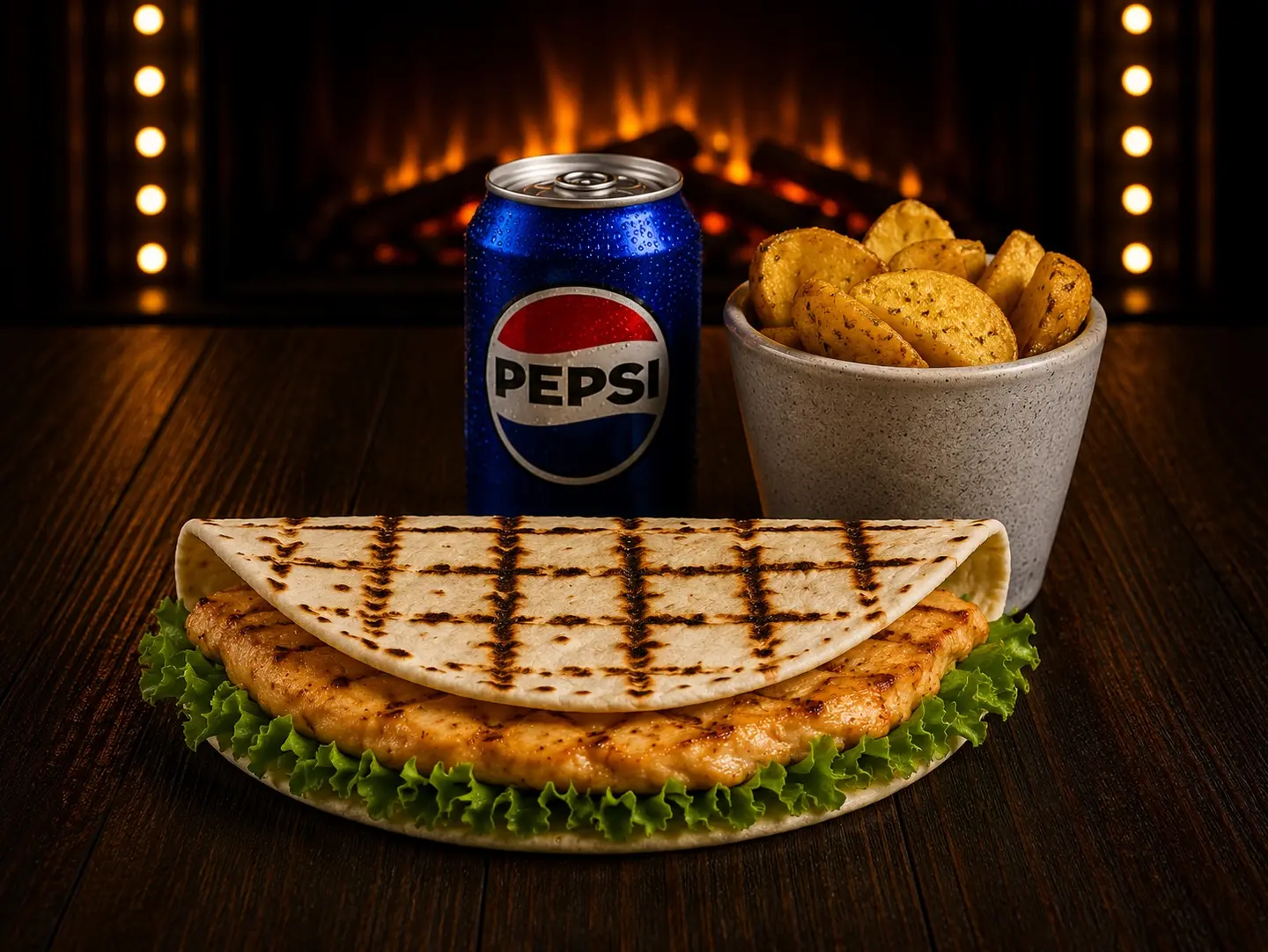 Piri Piri Chicken In Pitta With 1 Side & 1 Can Drink