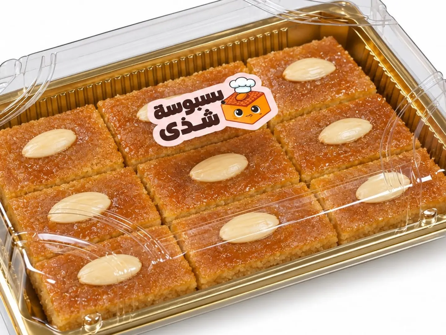 Hejazi Basbousa With Almonds