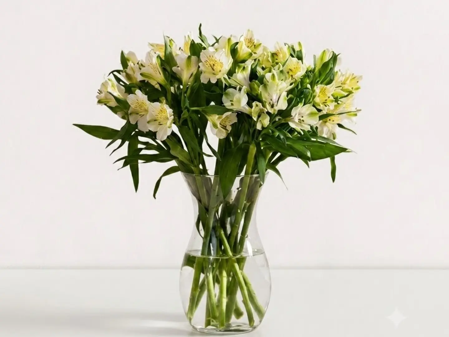 White Alstroemeria Vase