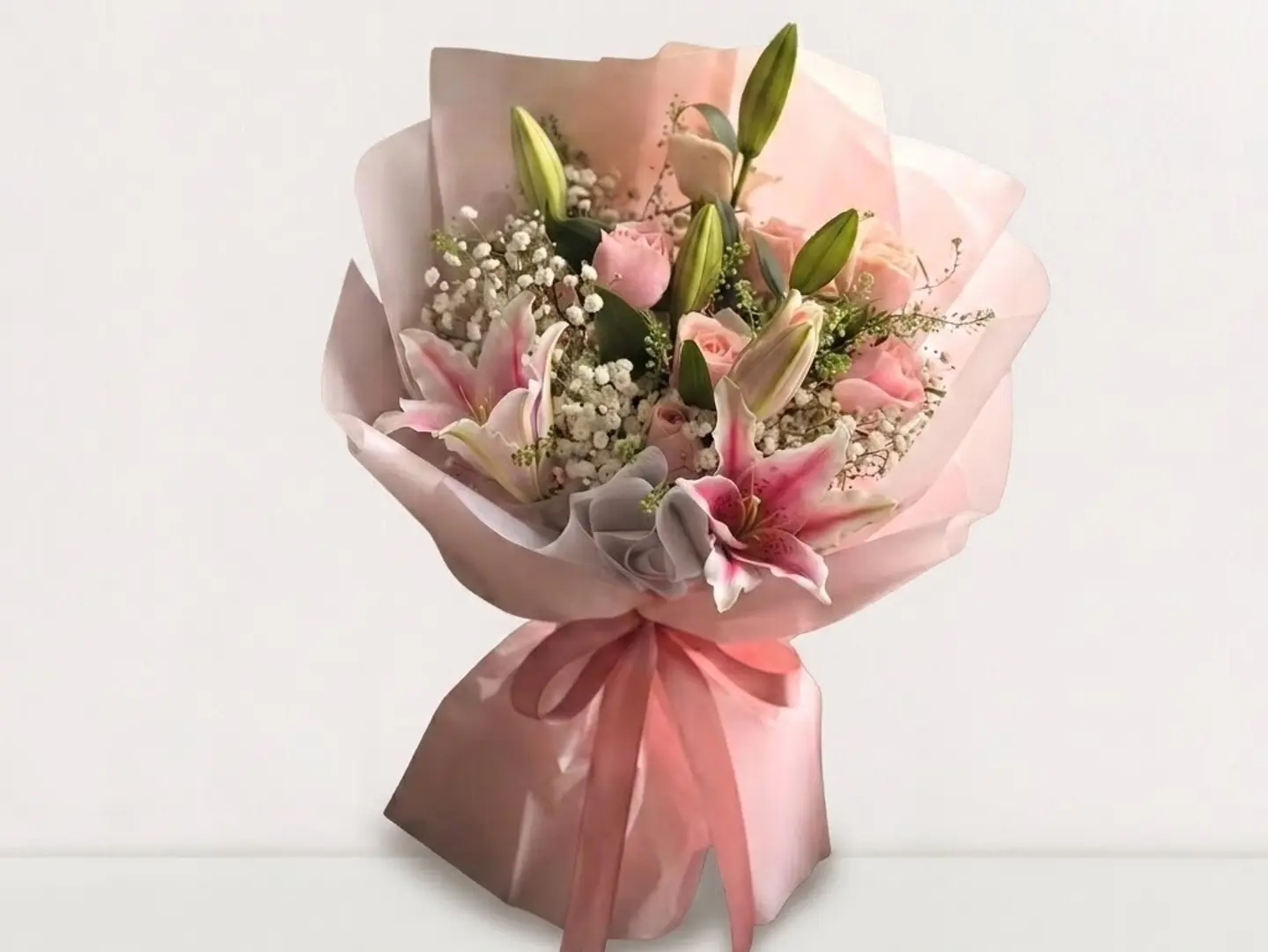 Pink Lilies & Roses
