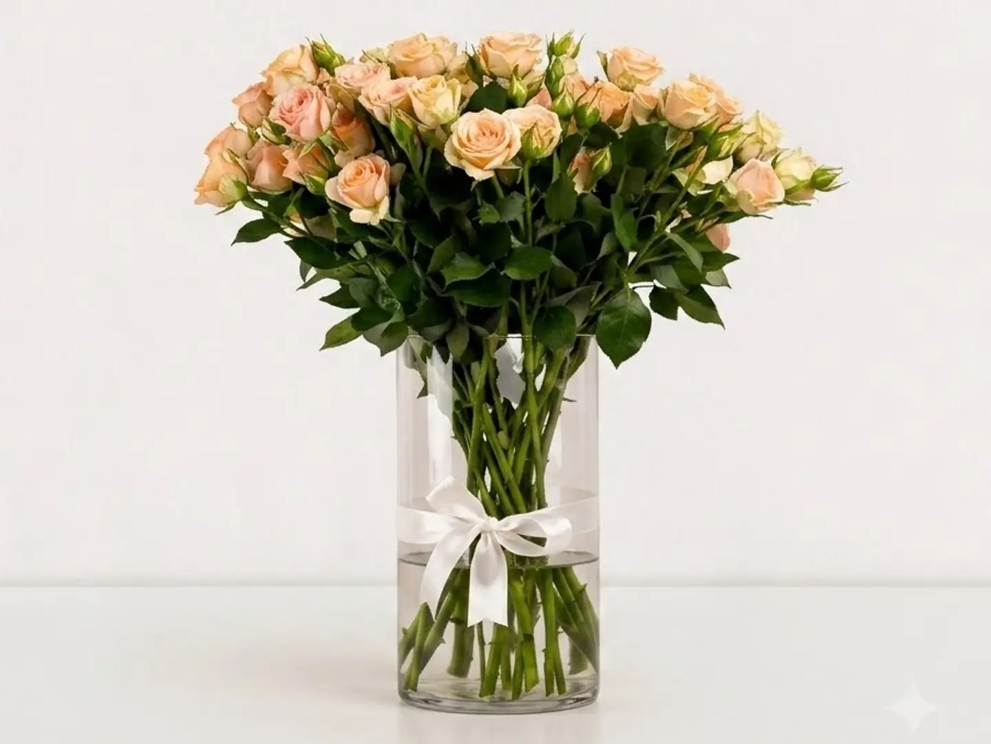 Peach Spray Roses Vase