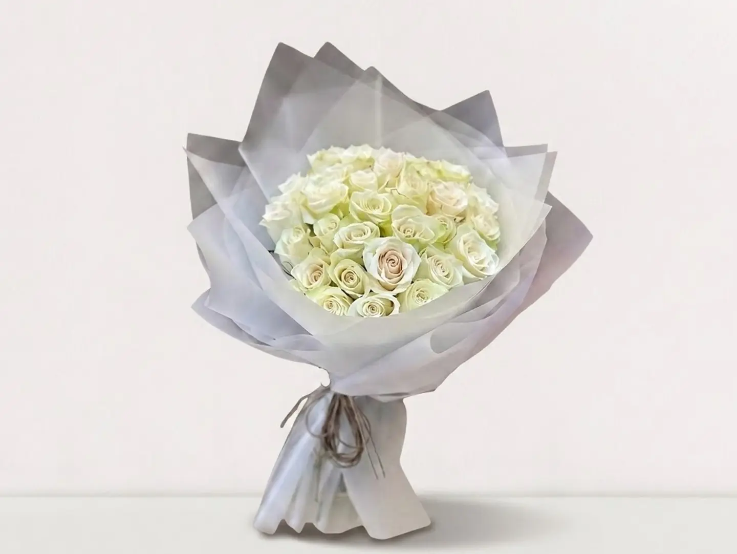 Deluxe White Roses Dome