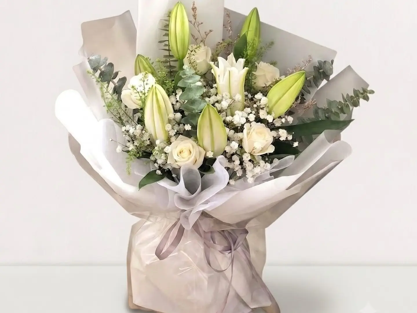 White Lilies & Roses