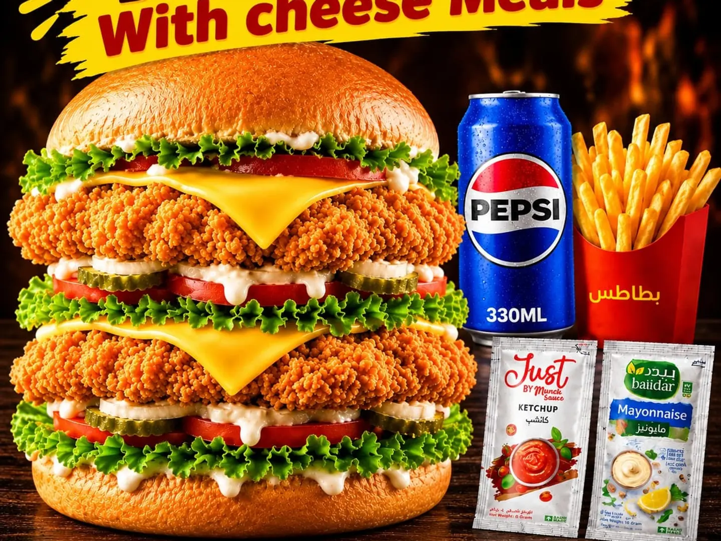 Double Zinger Burger With Cheese Meal