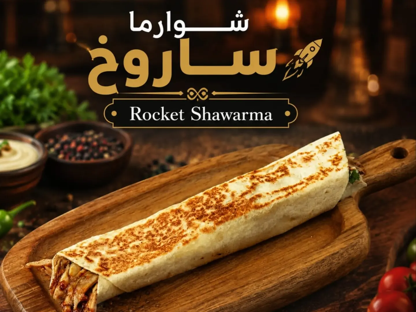 Rocket Shawarma With Sauce