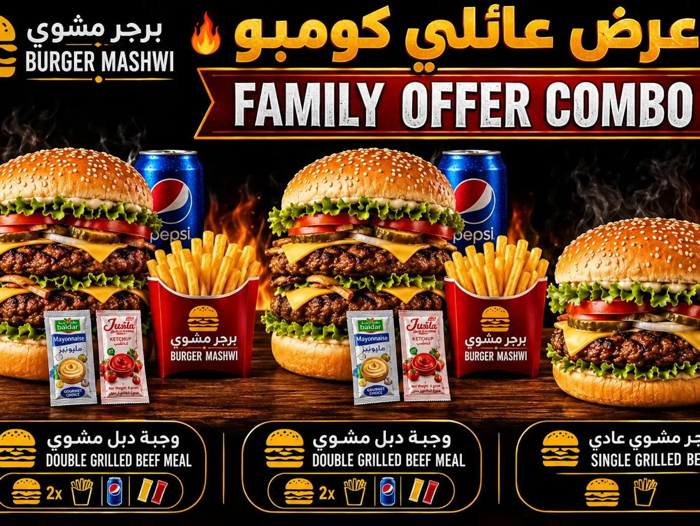 Family Burger Combo Beef